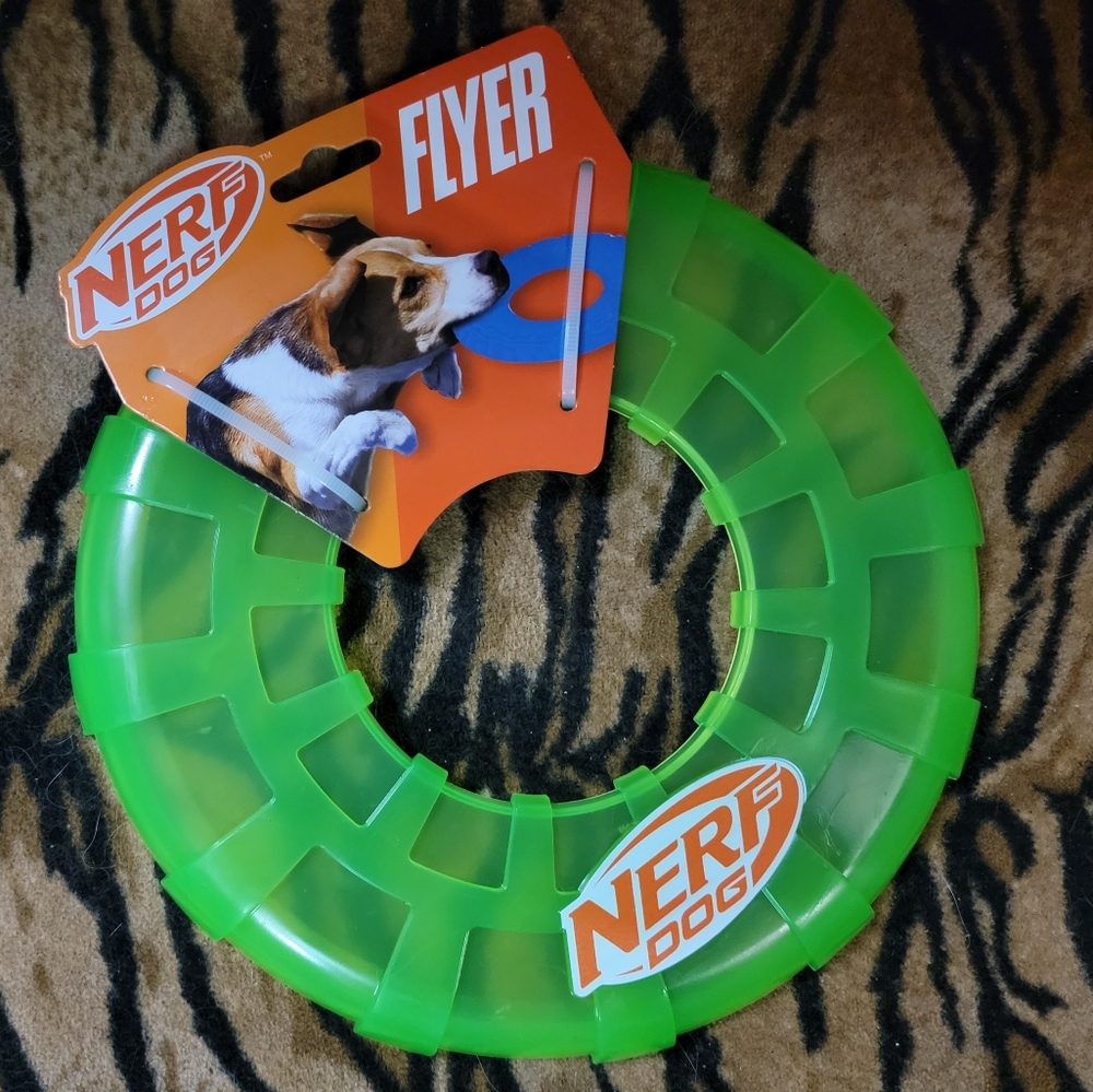 NERF Dog Green Flyer - Durable Ring Fetch Toy Ea